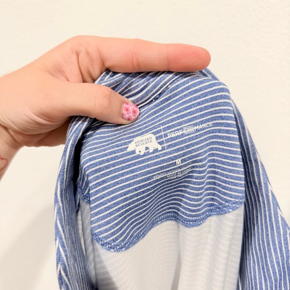 Onward Reserve Hairline Stripe Printed Performance 1/4 Zip Naval Academy Medium - Picture 4 of 4